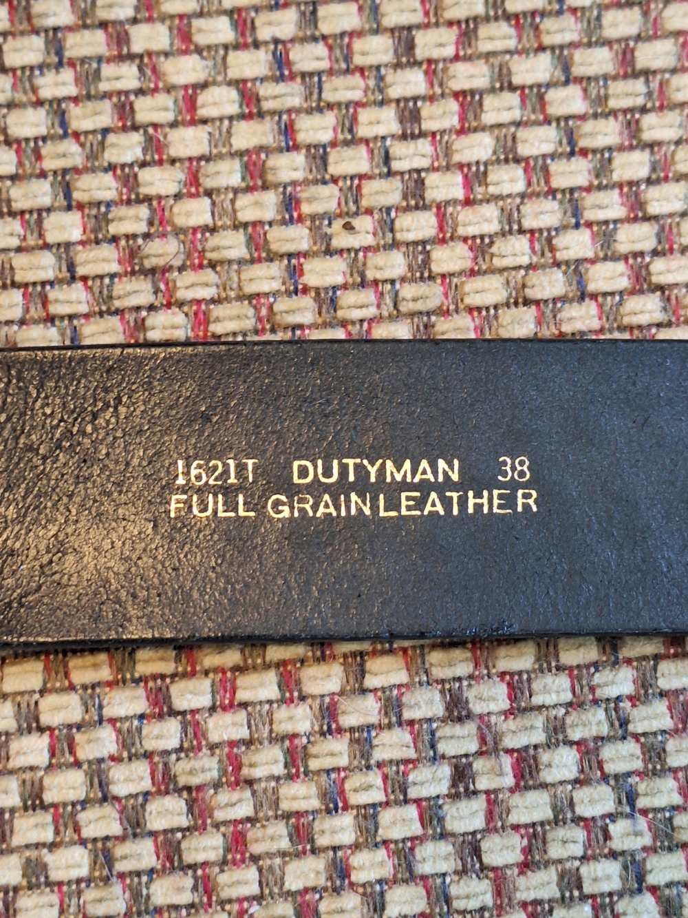 Dutyyman Men's Black Full Grain Leather Black Belt with Silver Buckle - Picture 7 of 9